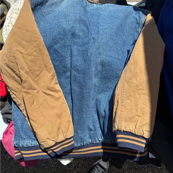High Sierra Blue and Tan Bomber Jacket - Picture 2 of 3